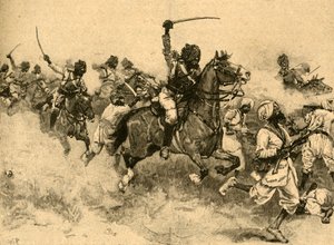 Szarża kawalerii w bitwie pod Miani Meeanee, Sindh, Indie, 1843–1890. autorstwa Unbekannt