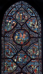 Okno Karola Wielkiego, katedra w Chartres, Francja, ok. 1225 r. autorstwa Unbekannt