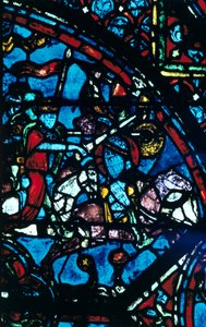 Karol Wielki walczy z Saracenami, witraż, katedra w Chartres, Francja, ok. 1225 autorstwa Unbekannt