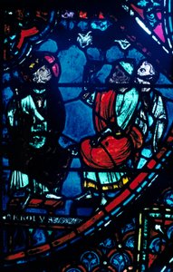 Karol Wielki patrzy na Drogę Mleczną, witraż, katedra w Chartres, Francja, ok. 1225 r autorstwa Unbekannt