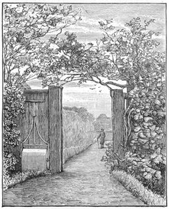Karol Darwin na spacerze po piasku w Down House, c1870 1887 autorstwa Unbekannt