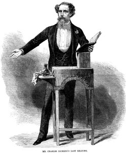 Charles Dickens 1812-70 podczas ostatniego publicznego czytania w St James