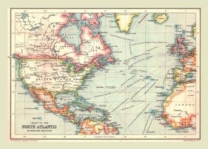 Mapa Północnego Atlantyku, 1902. autorstwa Unbekannt