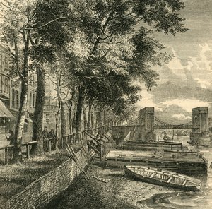 Cheyne Walk i Cadogan Pier, ok. 1876. autorstwa Unbekannt
