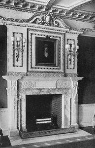 Kominek w Czerwonym Salonie, Raynham Hall, Norfolk, 1927 autorstwa Unbekannt