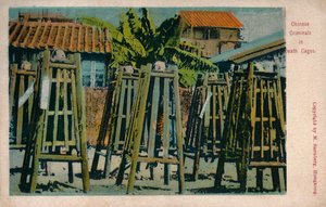 Chińscy przestępcy w klatkach śmierci, ok. 1900 r. autorstwa Unbekannt