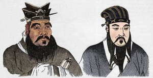 Chińskie portrety Konfucjusza i jego wielkiego naśladowcy Mencjusza, 1907 autorstwa Unbekannt
