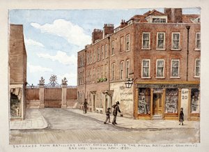 Chiswell Street z wejściem na teren Royal Artillery Company, Finsbury, Londyn, 1880 autorstwa Unbekannt