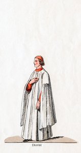 Chórzysta, projekt kostiumu do sztuki Szekspira, Henryk VIII, XIX w. autorstwa Unbekannt