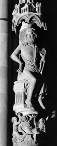 Rzeźba Chrystusa Sędziego na filarze aniołów. Katedra Notre Dame w Strasbourgu (Dolny Ren) autorstwa Unbekannt