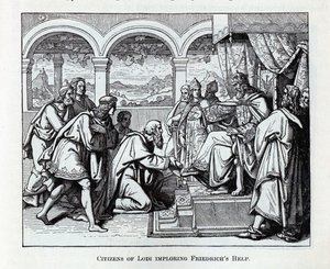 Mieszkańcy Lodi błagają o pomoc Friedricha, 1882 r autorstwa Unbekannt