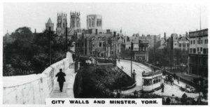 Mury miejskie i Minster, York, ok. 1920 autorstwa Unbekannt