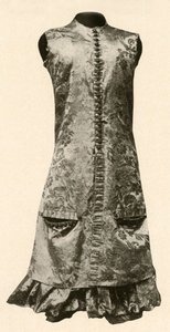 Płaszcz i pełne bryczesy z ciemnoczerwonego jedwabiu w kwiaty, 1681, 1937. autorstwa Unbekannt
