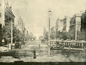 Collins Street, Melbourne, z budynków Skarbu Państwa, 1901. autorstwa Unbekannt