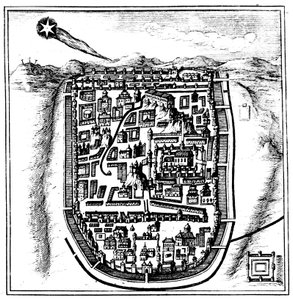 Kometa 66 AD Halley nad Jerozolimą, 1666 autorstwa Unbekannt
