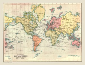 Komercyjna mapa świata, 1902. autorstwa Unbekannt