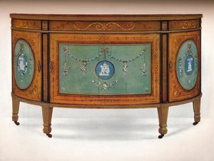Komoda w formie lunet, c1775 autorstwa Unbekannt