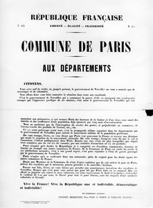 Commune de Paris, z francuskich plakatów politycznych Komuny Paryskiej, maj 1871 autorstwa Unbekannt