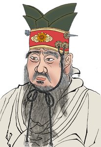 Konfucjusz 551-479 pne, chiński filozof. Od pocierania marmurowej płyty w świątyni konfucjańskiej autorstwa Unbekannt