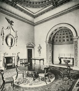 Skontrastowane wnętrza: Palladian - Jadalnia, Holkham, Norfolk, autorstwa Williama Kenta, z Regency autorstwa Unbekannt
