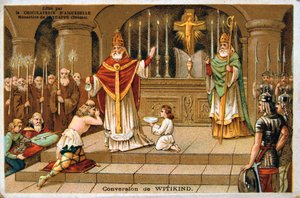 Nawrócenie Witikinda, 785 AD, XIX wiek autorstwa Unbekannt