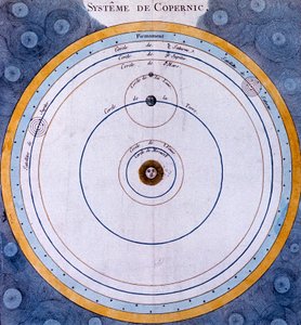 Kopernikański heliocentryczny układ Wszechświata z centrum Słońca, 1761 autorstwa Unbekannt