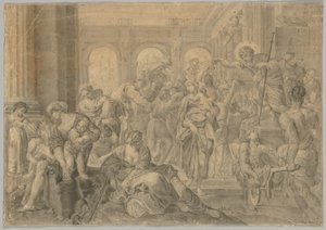 Kopia Annibale Carraccis St. Roch dający jałmużnę, 1595 lub później. autorstwa Unbekannt