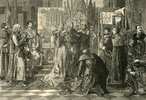 Koronacja w Krakowie Ludwika Węgierskiego na króla Polski, 1370, 1890. autorstwa Unbekannt