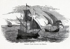 Żegluga floty Cortezów do Meksyku, 1882 r. autorstwa Unbekannt