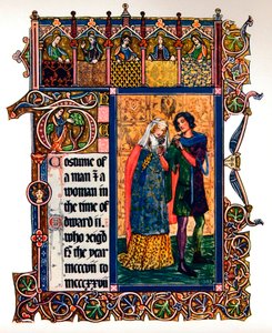 Kostium mężczyzny i kobiety w czasach Edwarda II, 1909 autorstwa Unbekannt