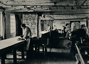 Druk bawełny w Merton Abbey Works, c1884. autorstwa Unbekannt