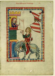 Hrabia Konrad von Kirchberg z Codex Manesse, między 1305 a 1340 autorstwa Unbekannt