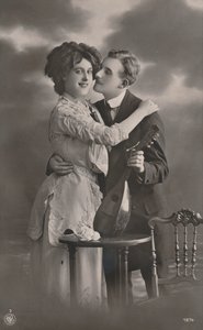 Para z Mandoliną, ok. 1910 r. autorstwa Unbekannt