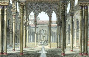 Dwór Lwów, pałac Alhambra, Granada, Hiszpania, koniec XIX wieku autorstwa Unbekannt