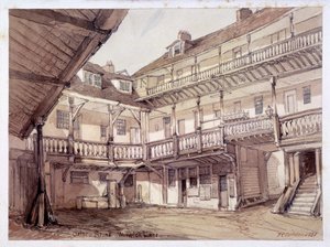 Dziedziniec Oxford Arms Inn, Warwick Lane, Londyn, 1851 autorstwa Unbekannt