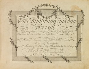 Okładka Pierwszego wydania opery Uprowadzenie z seraju Mozarta, r. 1786 autorstwa Unbekannt