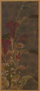 Coxcombs, kukurydza i powojnik, okres Momoyama, 1568-1615. autorstwa Unbekannt