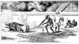 Kremacja w Kalkucie, Indie, 1882 r. autorstwa Unbekannt