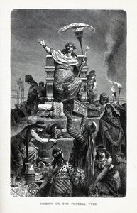 Krezus na stosie pogrzebowym, 1882 autorstwa Unbekannt