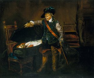 „Cromwell wpatrujący się w ciało Karola I”, po 1850 r. autorstwa Unbekannt