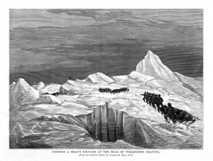 Przeprawa przez ciężki lód na czele kanału Wellington, 1877 autorstwa Unbekannt