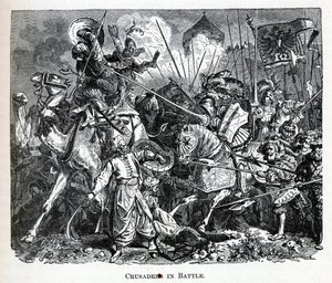 Krzyżowcy w bitwie, 1882 autorstwa Unbekannt