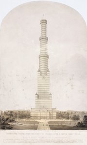 Crystal Palace, projekt po wielkiej wystawie za przekształcenie Crystal Palace w wieżę o wysokości 1000 stóp? autorstwa Unbekannt