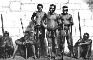 Dabulamanzi, jeden z przywódców Zulusów w Isandhlwana i Ghingilovo, ok. 1880 r autorstwa Unbekannt