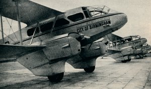 Samolot De Havilland DH89 używany na niektórych trasach Railway Air Service, c1934 c1937 autorstwa Unbekannt