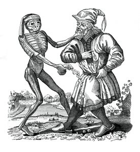 Śmierć i Żyd, epizod z Tańca śmierci, 1441, 1870 autorstwa Unbekannt