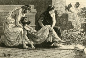 Śmierć Pauzaniasza, 1890. autorstwa Unbekannt