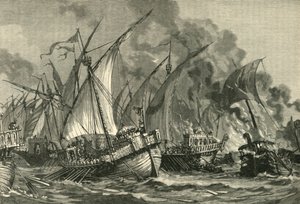 Klęska floty saraceńskiej przed Konstantynopolem, 717-718, 1890. autorstwa Unbekannt