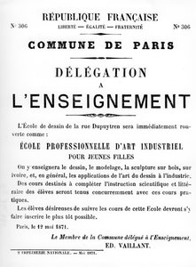 Delegacja a LEnseignement, z francuskich plakatów politycznych Komuny Paryskiej, maj 1871 autorstwa Unbekannt