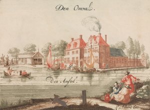 Den Omval, den Amstel”, w: Tooneel Der Voornaamste Nederlands Huizen, En Lust Hoven, Naar..., b.d. autorstwa Unbekannt